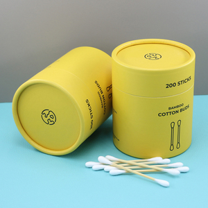 200 pièces de cotons-tiges en papier emballés dans une boîte personnalisée avec logo, fabriqués en usine, cotons-tiges écologiques en bambou pur, 200 pièces dans une boîte en papier - Product Image 3