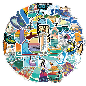 50pcs Hawaii Beach Summer <strong>Surfing</strong> Private Label <strong>Sticker</strong> Pack - Product Image 2