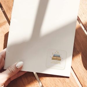 Diseño floral de escritura personalizada, este libro pertenece a las pegatinas, papel de aluminio dorado, pegatinas de nombre de libro, etiquetas adhesivas <span class=keywords><strong>para</strong></span> placas de libros - Product Image 5