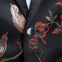 Costume Homme 2 Pièces Personnalisable en Gros, Coupe Slim, Paillettes Brillantes, Smoking à Un Bouton, Ensemble Veste et Pantalon Noirs à Paillettes