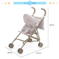 Poussette de poupée Dollri Starri Floral Classic Basic avec capuche pour tout-petits avec sac à dos Poussette de poupée