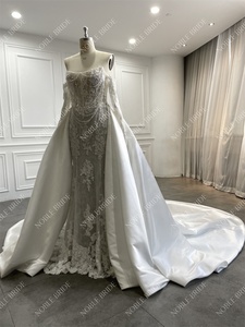 Lussuoso Abito <span class=keywords><strong>da</strong></span> Sposa a <span class=keywords><strong>Sirena</strong></span> in Pizzo con Perline, Maniche Rimovibili e Gonna Staccabile 2026 - Product Image 2