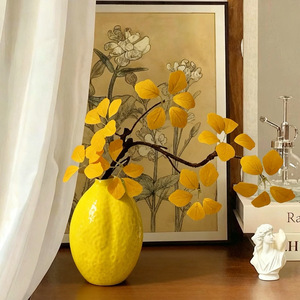 Jarrón de cerámica con forma de limón amarillo, decoración moderna, adorno de mesa para el hogar, sala de estar, decoración de mesa de comedor - Product Image 2