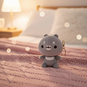 Custom Gray Plush Teddy <b>Bear</b> Keychain with PP Cotton Filling Embroidered Design Soft Fur Personalized <b>Cute</b> Mini Toy for Gifts - Product Image 4