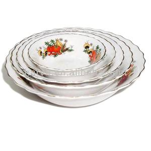 Vajillas Clásicas Ecológicas HARVIT Económicas, <span class=keywords><strong>Tazones</strong></span> de Porcelana/Cerámica con Borde Dorado para Ensalada y Sopa, para Fiestas - Product Image 2