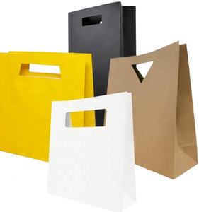 Personalizado al por mayor logotipo impreso troquelado ASA sobre bolsa pan comida rápida pastel compras bolsas de papel Kraft - Product Image 1