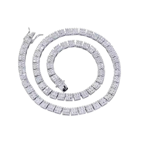 สร้อยคอเพชรโมอิสซาไนต์ทรงเอเมอรัลด์แบบฮิปฮอป ความใสสูง เครื่องประดับหรูหราสำหรับผู้ชายและผู้หญิง แฟชั่นอินเทรนด์ - Product Image 6