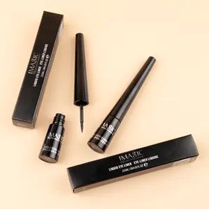 IMAGIC profesyonel kozmetik tedarikçiler sıvı eyeliner özel etiket pürüzsüz renk geliştirme siyah sıvı eyeliner makyaj