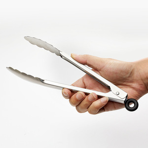 Plump Stainless Steel Food Tongs Wave Edge Design Multipurpose BBQ Tools Heat Resistant - Product Image 2