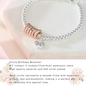 FENNELISA 16th 18th 21st 30th 40th 50th 60th 70th Anniversary Pulseras con dijes chapados en oro para mujeres Ideas únicas de <span class=keywords><strong>regalo</strong></span> de cumpleaños - Product Image 5