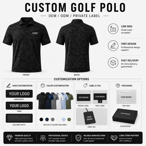 Polo de Golf Negro Premium Personalizado para Hombre, Ropa Corporativa con Etiqueta Privada, Absorbe la Humedad - Product Image 3