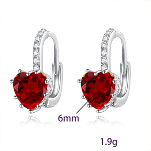 9 Pendientes de Aro de Plata de Ley 925 con Baño de Oro Blanco y Piedras Naturales de Corte Corazón de 6mm de Alta Calidad, Joyería Streetwear - Product Image 6