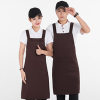 Tablier en cuir AI-MICH uniforme de chef réglable imperméable et résistant à l'huile café Western Restaurant Smock fabriquer en gros