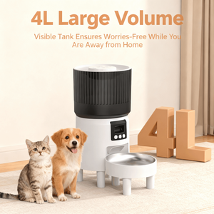 Distributeur automatique de nourriture pour animaux de compagnie 4L intelligent et moderne en plastique avec caméra HD 2K, contrôle à distance via l'application Tuya, double alimentation, étanche, pour chats et chiens - Product Image 3