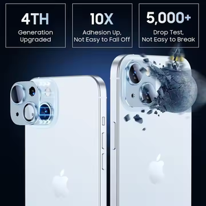 ตัวป้องกันเลนส์กล้องโลหะสำหรับ <span class=keywords><strong>iPhone</strong></span> 15 16 <span class=keywords><strong>PRO</strong></span> <span class=keywords><strong>MAX</strong></span> 9H กระจกนิรภัยป้องกันเลนส์กล้องฟิล์มสีดำจากโรงงาน - Product Image 5