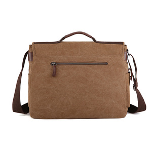 Sac à bandoulière vintage en toile pour homme, sacoche d'affaires pour ordinateur, grande capacité, convient aux ordinateurs portables de 15,6 pouces - Product Image 3