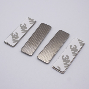 Electroplated Stainless Steel <b>Magnetic</b> Badge Backing 45x13mm Checkered Rectangle With 3M Adhesive For Clothing Name Tags Medals - Product Image 3