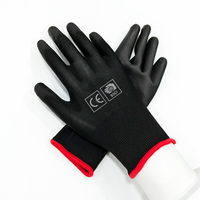 Gants de travail industriels en polyester ultra-fins, tricotés, antistatiques, avec revêtement en polyuréthane (PU), isolés et compatibles avec les écrans tactiles