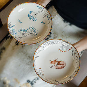 TECANXIN Assiettes à salade et légumes en céramique de 8.5 pouces, ensemble de 30 pièces pour fête, hôtel, cuisine, exportation transfrontalière - Product Image 2