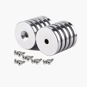 סופר חזק NdFeB D48 D60 D75 Neodymium דיג סיר מגנט עם חריר מגנט בסיס עם Countersunk חור