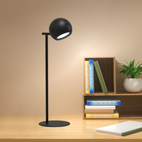 Lampe murale magnétique à tête rotative, lampe de bureau à charge magnétique, lampe de bureau LED, lampe à double source lumineuse, adaptée à la chambre à coucher, au bureau