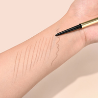 Crayon à sourcils doré 2-en-1 imperméable, personnalisé, longue tenue, fin, 6 couleurs, végétalien, marque privée, vente en gros de cosmétiques