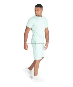 Céu Azul do verão das mulheres dos homens de roupas 50 cores top T-shirt com shorts combinando duas peças Define outfit twinsets