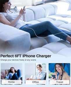 Cable de carga rápida para iPhone 2 en 1, Cable de carga rápida de 100W, Cable de cargador múltiple, enlace automático con adaptador L para iPhone 16 15 - Product Image 5