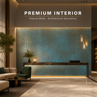 Plaque en acier inoxydable concave-convexe martelée en cuivre vert personnalisée pour murs-rideaux et décoration intérieure