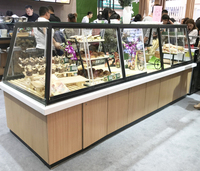 Toko Roti profesional kualitas baik rak kaca Display roti kabinet ritel