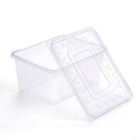 Boîte d'emballage en plastique transparente personnalisée, empilable, recyclable, de qualité alimentaire, avec couvercle, pour boulangerie, biscuits, pain, contenants alimentaires