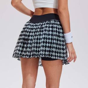 Falda de tenis a cuadros de moda superventas de alta calidad, pantalones cortos incorporados, falda de Estilo funcional con bolsillo - Product Image 4