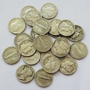 Répliques de pièces de monnaie américaines de 10 cents Mercury Dime (1916-1945) - 79 années différentes - Répliques de pièces étrangères plaquées argent - Product Image 3
