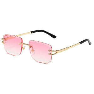 Gafas de Sol Personalizadas con Logotipo 2025, Lentes con Bordes Cortados para Hombre y Mujer, Protección UV400, Montura Cuadrada sin Aro, Gafas de Sol de Lujo - Product Image 5