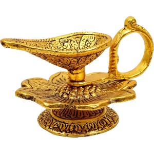 Oil Lamp Diwali Decorative Brass Candlestick Irregular Shape Die Casting Temple <b>Prayer</b> Light - Product Image 1