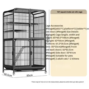 Meerlaagse Ijzeren Kattenvillakooi Voor Kittens En Volwassen Katten-Benodigdheden Voor Huisdieren Voor Grote Kattenhuizen - Product Image 2