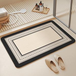 Alfombra de baño rectangular de diseño minimalista, absorbente y antideslizante para uso en inodoros y baños. - Product Image 3