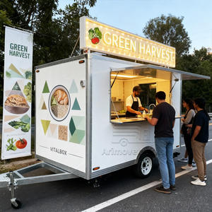 عربات طعام مخصصة مجهزة بالكامل لبيع الإفطار والمشروبات والشواء والبطاطس والحلويات، شاحنة طعام متنقلة - Product Image 2