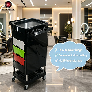 Chariot de rangement mobile professionnel à six niveaux en plastique pour salon de beauté et barbier, avec outil de teinture - Product Image 1