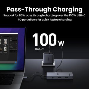 Ugreen USB ฮับพอร์ต C Dual HDMI 7 in 1 Type C ถึง4K 60HZ 2 HDMI 10Gbps พอร์ต USB-A & C สำหรับ MacBook แล็ปท็อป USB Splitter Docking - Product Image 6