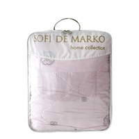 Sac d'emballage en PVC transparent avec logo personnalisé, poignée, fermeture éclair et cordon long pour couettes, couvertures, draps et articles ménagers