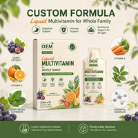 Multivitamine liquide à marque privée pour toute la famille, saveur raisin, soutien immunitaire et digestif, supplément liquide en sachet, OEM ODM