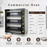 Four à sole électrique commercial industriel en acier inoxydable, équipement de boulangerie, machine à cuire avec thermostat réglable et base mobile pour