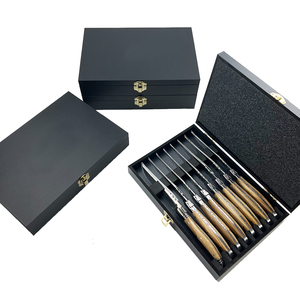 Ensemble de couteaux à <span class=keywords><strong>steak</strong></span> à bon prix, personnalisé ou standard, ensembles de couteaux à <span class=keywords><strong>steak</strong></span> de 8 pièces, <span class=keywords><strong>couteau</strong></span> à <span class=keywords><strong>steak</strong></span> Laguiol en bois d'<span class=keywords><strong>olivier</strong></span> avec boîte cadeau en bois - Product Image 5