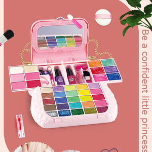 Children's Playhouse Portable <strong>Beauty</strong> Makeup Set Washable <strong>Girl</strong> Birthday Gift Princess Handheld Box Cosmetics Toy - Product Image 3