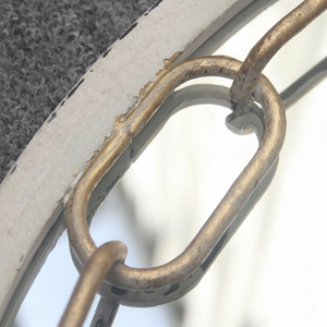 PARISLOFT 23.63 "miroir mural rond en métal vintage décoré avec des maillons de chaîne en métal vieilli salon, salle de bain ou entrée - Product Image 1