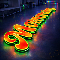 Lettres en relief personnalisées avec éclairage LED RGB, logo en acrylique 3D éclairé par l'avant, enseigne lumineuse pour entreprise, enseigne LED personnalisée