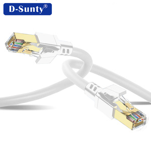 สายเคเบิลสื่อสารไวท์แคท 8 ความเร็ว 40Gbps ผลิตจากทองแดงบริสุทธิ์ 28AWG สายอีเธอร์เน็ต SFTP หุ้มด้วย PVC หัวต่อ RJ45-RJ45 สายแพทช์คอร์ด - Product Image 2