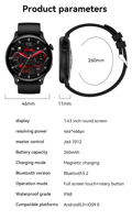 Reloj Inteligente HK85 NFC, Resistente al Agua IP68, Pantalla AMOLED, Monitor de Sueño I-O---S, Monitor de Presión Arterial, Contestador de Llamadas