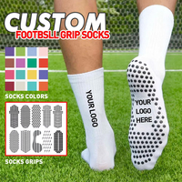 Chaussettes de football antidérapantes à haute adhérence avec impression numérique sur le bord et le bas pour hommes